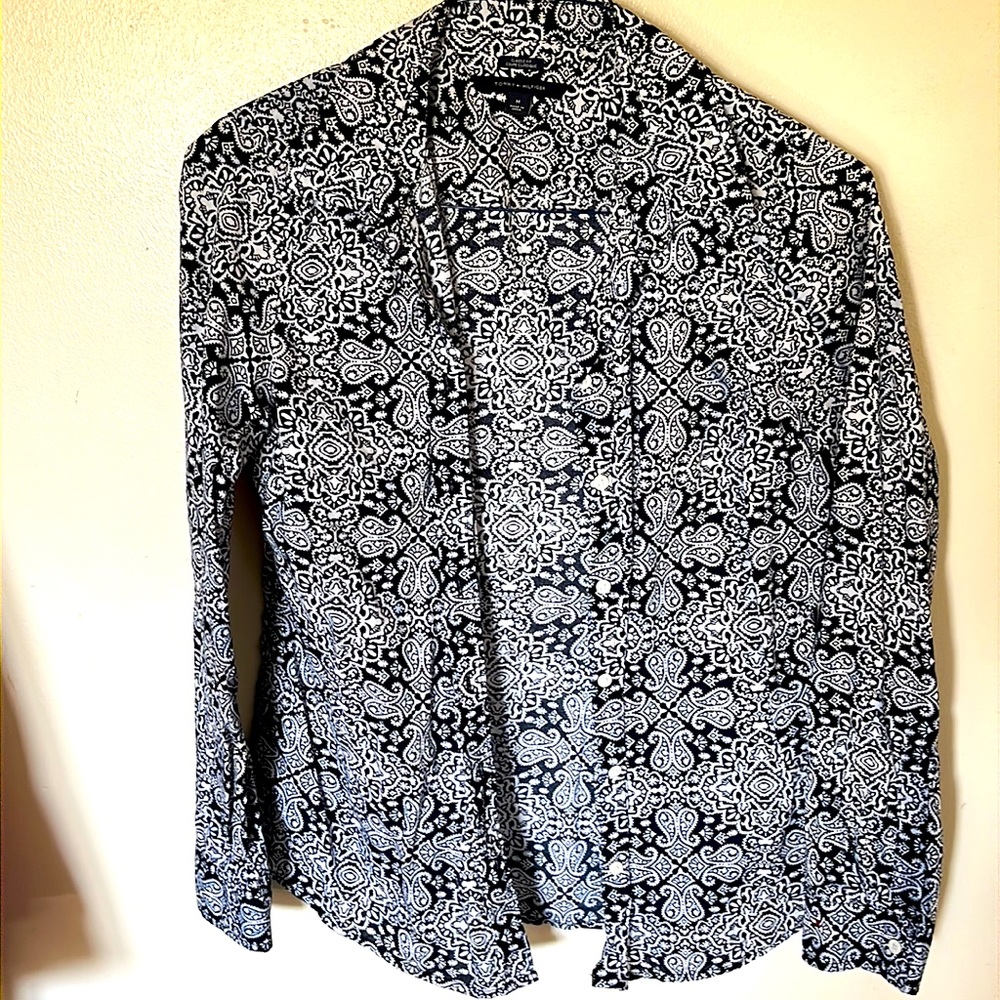 Navy Paisley Button Down